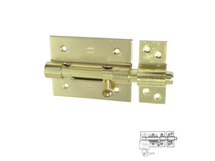 zasuwka 454 85 mosiadzowana z otworem na