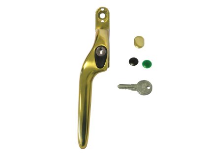 klamka odgieta z kluczem lewa mosiezna
