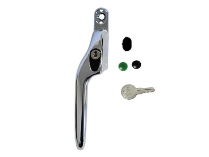 klamka odgieta z kluczem lewa chrom