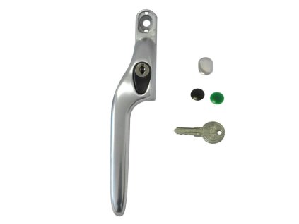 klamka odgieta z kluczem lewa chrom