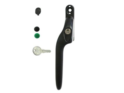 klamka odgieta z kluczem lewa czarna