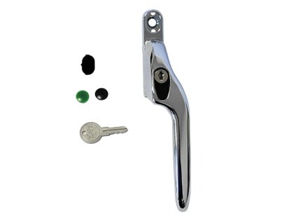 klamka odgieta z kluczem prawa chrom