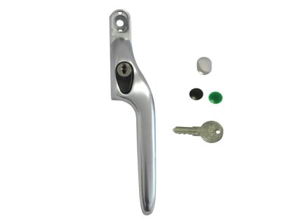 klamka odgieta z kluczem prawa chrom