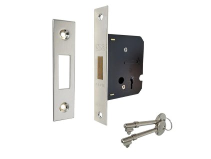 zamek drzwiowy na klucz 44 5mm niklowany