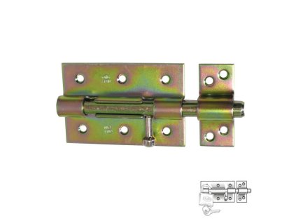 zasuwka 454 100 zolty ocynk z otworem na