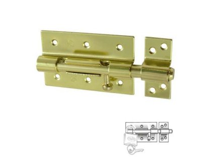 zasuwka 454 100 mosiadzowana z otworem