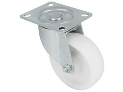 Kolečko 2550-125 otočná plotýnka nylon bílé