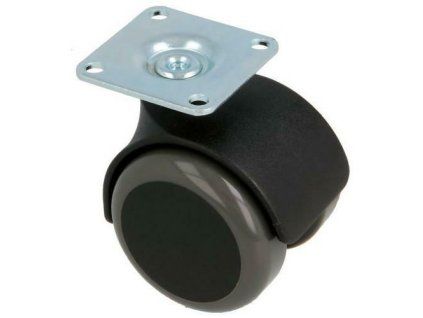 Kolečko 1506-50 otočná plotýnka nylon šedo-černé