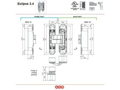 zawias eclipse 3 4 mosiadzownay