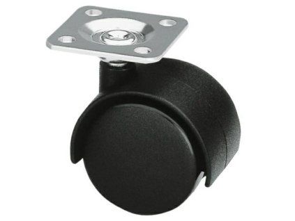 Kolečko 1500-60 otočná plotýnka nylon černé