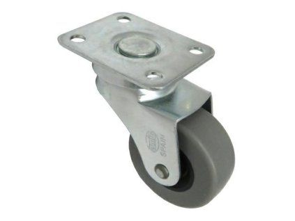 Kolečko 2502-40 otočná plotýnka guma šedé