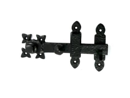 98258 zamkniecie furtki 190mm 2 zaczepy czarne