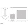 Stolová podnož čtvercová DN 450 H730 Inox 2