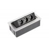 ZÁPUSTNÁ ZÁSUVKA GTV SOFT 3 X 220 V, KABEL 1,5M Hliník