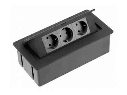 GTV Výklopná zásuvka do kuchyně 3 X 220 V, KABEL 1,5M barva černá