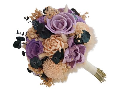 Fialová kytice z trvalých květin Trvalé květy – ručně aranžovaná dekorace