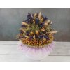 Ručně vyráběný flower box s dřevěnými trvanlivými květinami Sola - levandulový mix