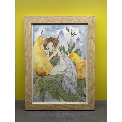 Obraz „Podzim“ – akvarel, zarámovaný (25 × 34 cm)