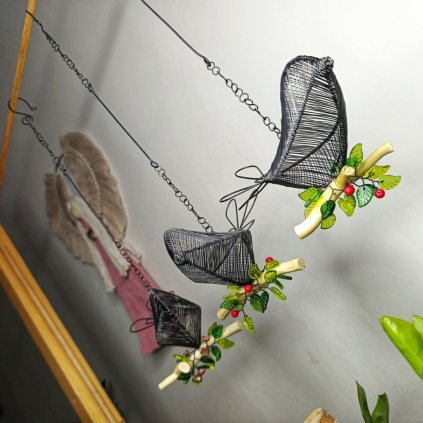 Drátované výrobky od Prajzulky - Ptáček na větvičce