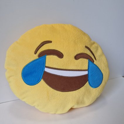 Plyšový polštář EMOJI - "Brečím smíchem"