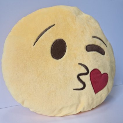 Plyšový polštář EMOJI - "Posílám pusu"