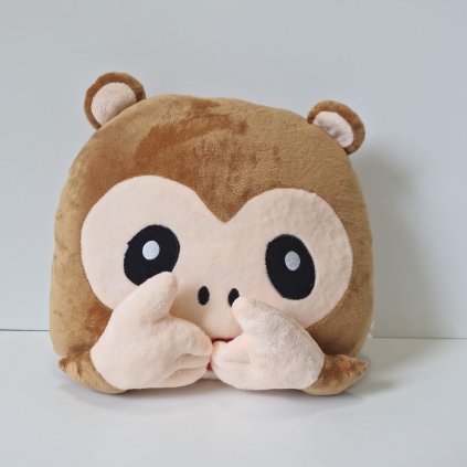 Plyšový polštář EMOJI - "Jsem potichu"