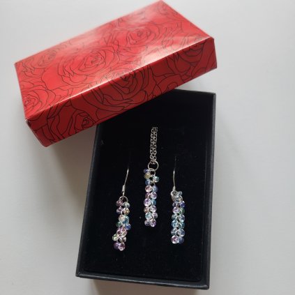 Sada šperků z chirurgické oceli s českým křišťálem Preciosa