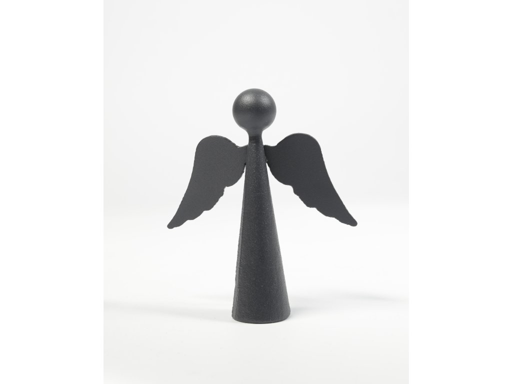 anděl střední malý šedý zepředu