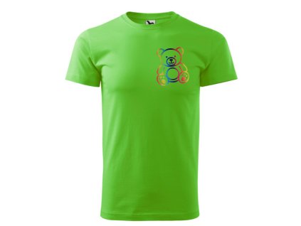 Teddy Bear T-shirt  Apple Green/Rainbow