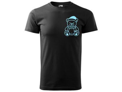 Winter Teddy  Black/Blue Glitters