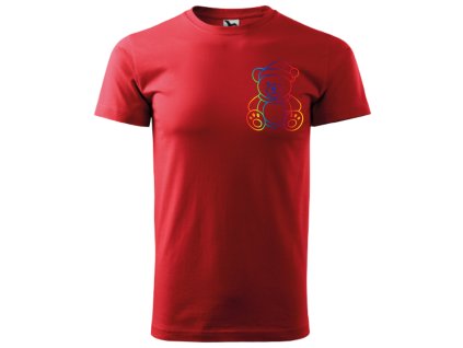 Winter Teddy  Red / Rainbow