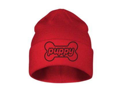 Puppy Beanie Red / Black