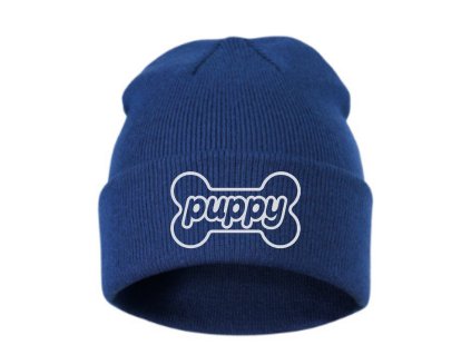 Puppy Beanie Blue / White
