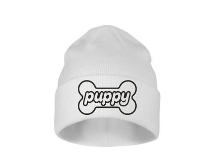 Puppy Beanie White / Black