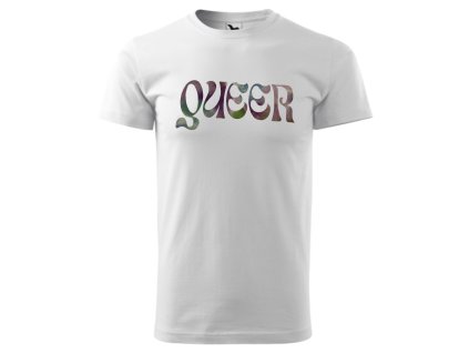 Queer T-shirt  White/Rainbow