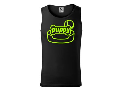 Happy Puppy Tank-top Black/Neon