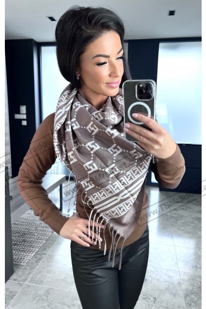 Šála béžovo - krémová FF