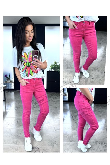 Kalhoty fuchsia Jeans STYLE