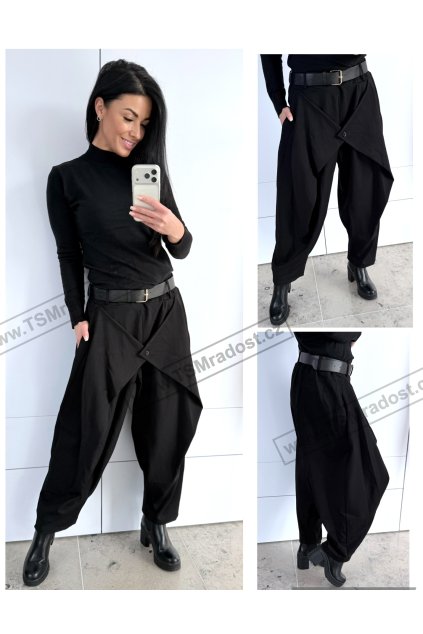 Kalhoty s páskem osminkové LUNA