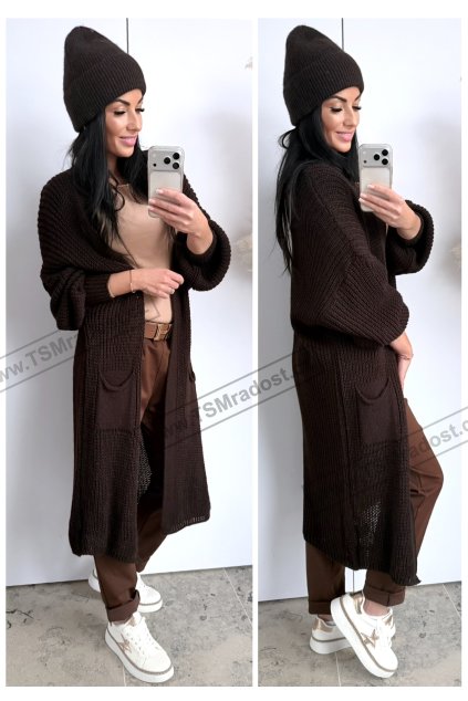Cardigan Dlouhý pletený Oversize LONG