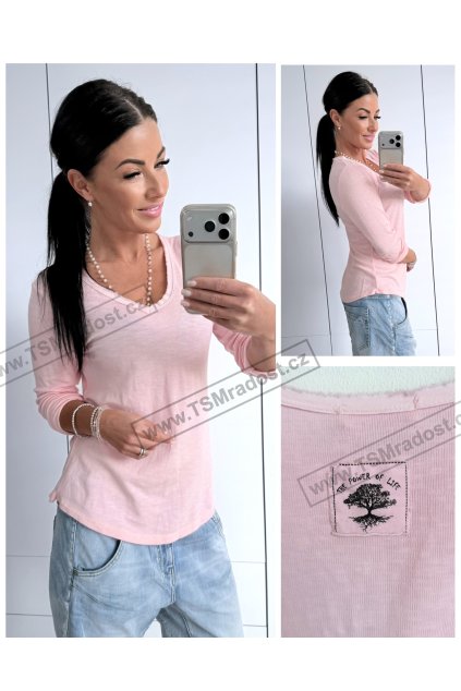 Triko sv. růžové Bavlna LIFE