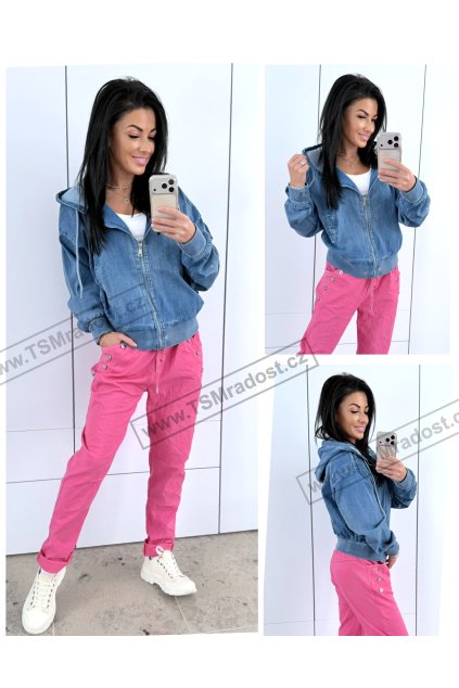 Džínová bunda s kapucí Quality NAIF