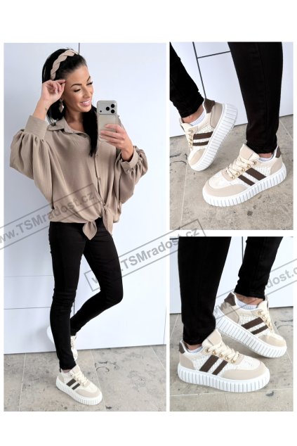 Tenisky béžovo - hnědé BEIGE