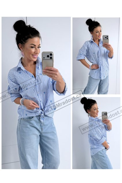 Košile pruhovaná Blue LOVE