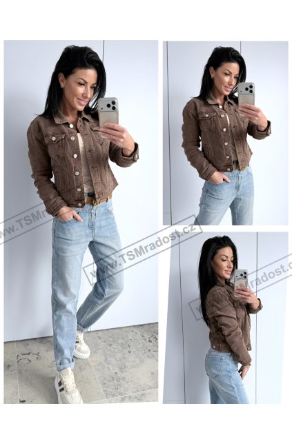 Bunda džínová hnědá BROWNIE