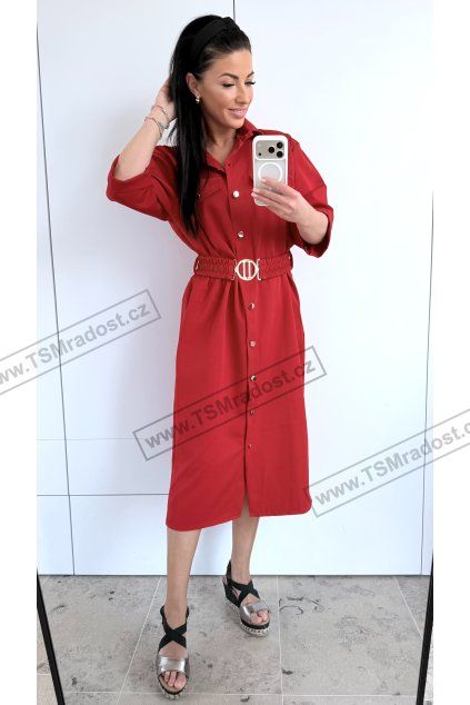 Šaty košilové s páskem LADY