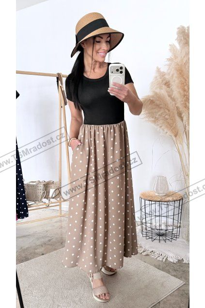 Šaty dlouhé s puntíčky DOT