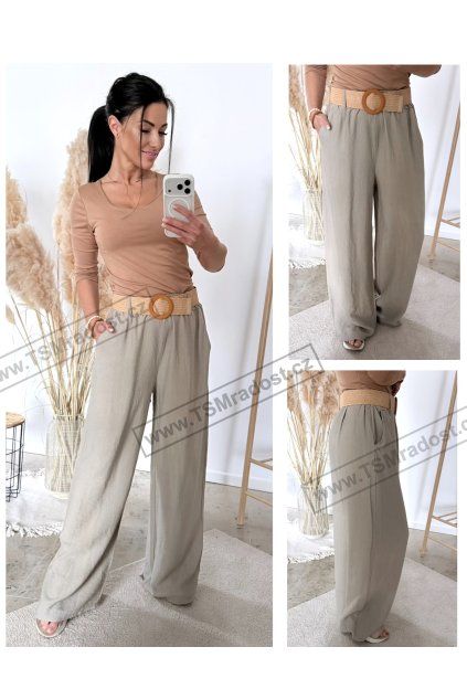 Kalhoty s páskem NATURAL