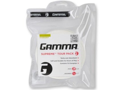 gamma uebergriffband supreme overgrip 15 tour pack weiss