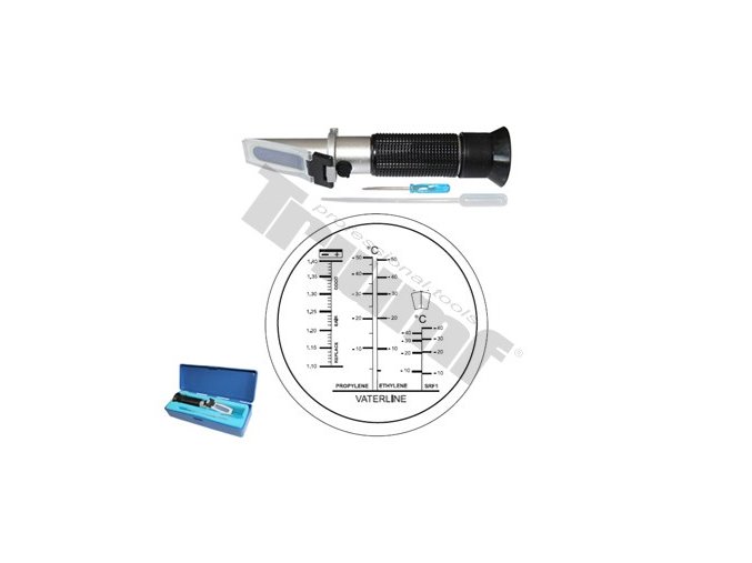 Refraktometer nemrznúcich zmesí, na skúšanie koncentrácie kvapalín, AdBlue,elektrolyt, 5 stupníc